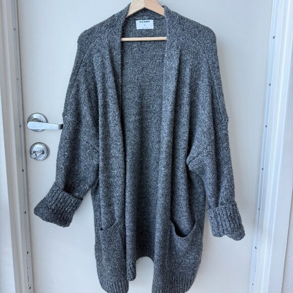 Old Navy Oversized Open Front Cardigan Gray Soft Knit Sweater 2X(Fits S–L) - Picture 1 of 4